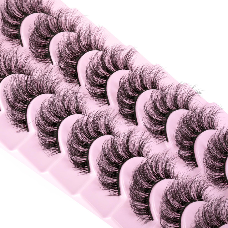 wiwoseo Lashes Natural Look Eyelashes Natural Lashes 3D Thick Volume D Curl Wispy Eyelashes that Look Like Extensions Fa