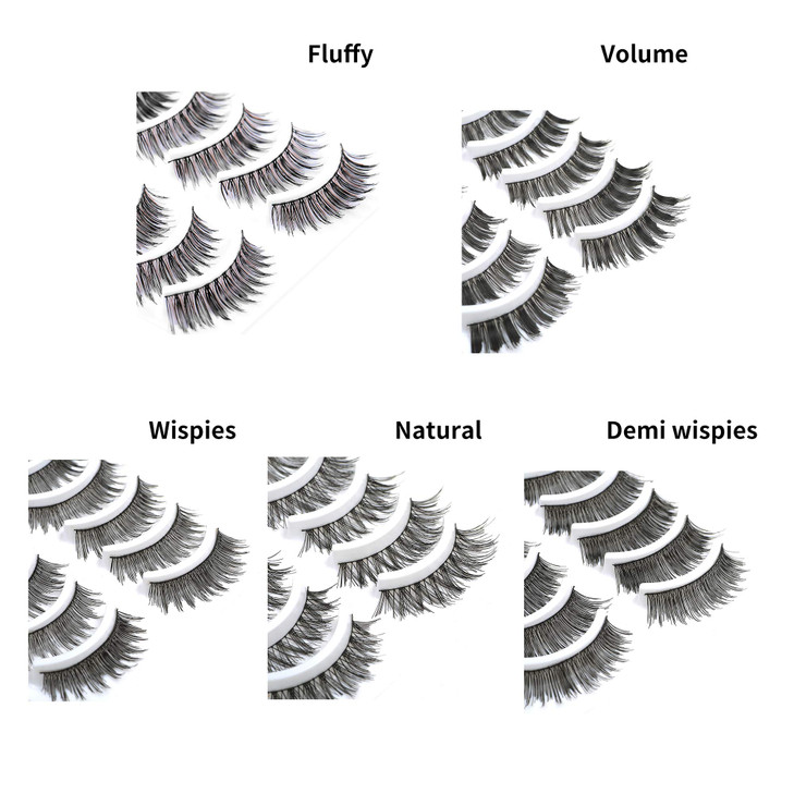 50 Pairs 5 Styles MUSELASH False eyelashes set professional 100 Handmade natural glamorous demi wispies volume multipack