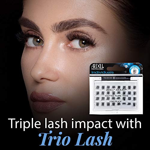 Ardell False Eyelashes Individual Lashes Trios Long Black DIY Lash Clusters Flared Volume Strip Eyelash Extensions 4 Pac