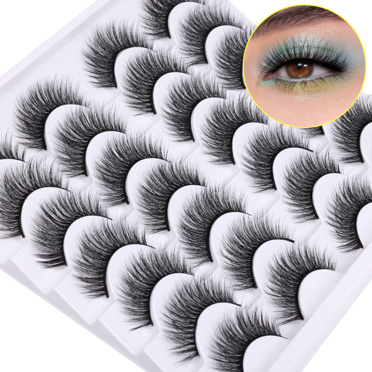 Newcally Lashes False Eyelashes Natural Wispy Light Volume Faux Mink Lashes 14 Pairs Pack
