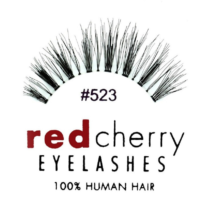 Red Cherry 523 False Eyelashes 100 Human Hair Pack of 6 Pairs