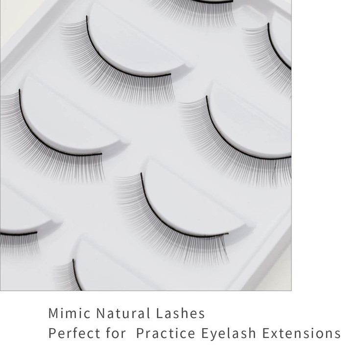 30 Pairs Practice Lashes for Lash Extensions Training Eyelash Extension Supplies Practice Strips Thin Band 8mm Mimic Nat