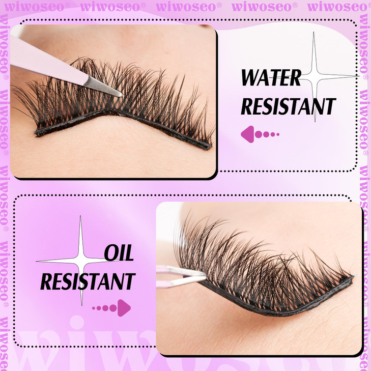 wiwoseo Self Adhesive Eyelashes No Glue Needed False Lashes Natural Look Lash Extensions Reuseable Self Adhesive Lashes