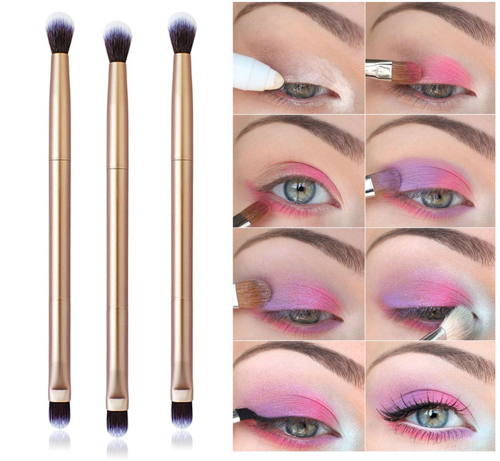 Vsaidi Professional Shader Eyeshadow Brush Makeup Brush Dual Sides Eyeshadow Applicator Soft Makeup Eye Brushes for Eye