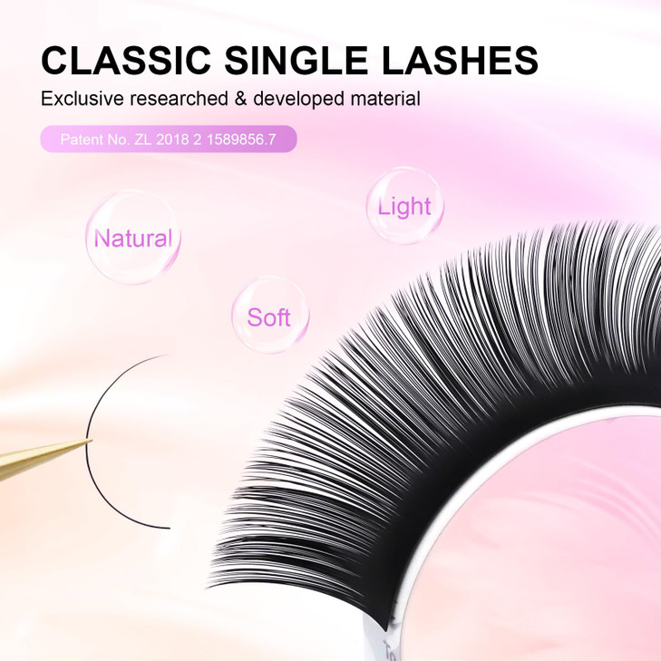 NAGARAKU Eyelash Extensions Classic J B C D N LC LD L DD CC LB Curl 003020 Thickness 517mm Matte Black Individual Lashes