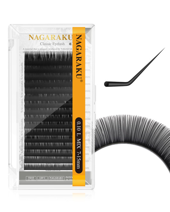 NAGARAKU Eyelash Extensions Classic J B C D N LC LD L DD CC LB Curl 003020 Thickness 517mm Matte Black Individual Lashes