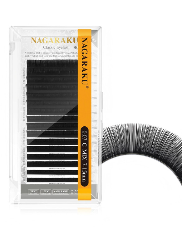 NAGARAKU Eyelash Extensions Classic J B C D N LC LD L DD CC LB Curl 003020 Thickness 517mm Matte Black Individual Lashes