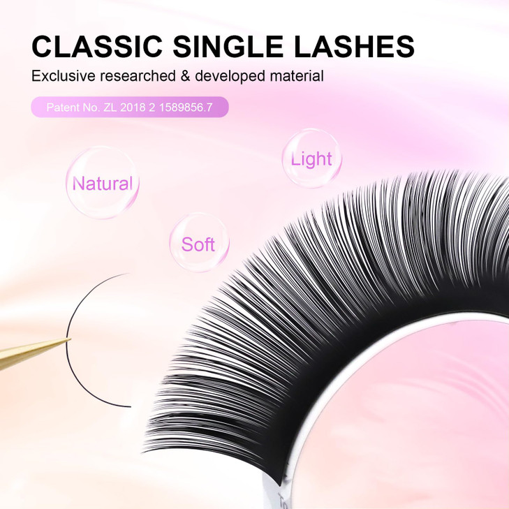 NAGARAKU Eyelash Extensions Classic J B C D N LC LD L DD CC LB Curl 003020 Thickness 517mm Matte Black Individual Lashes