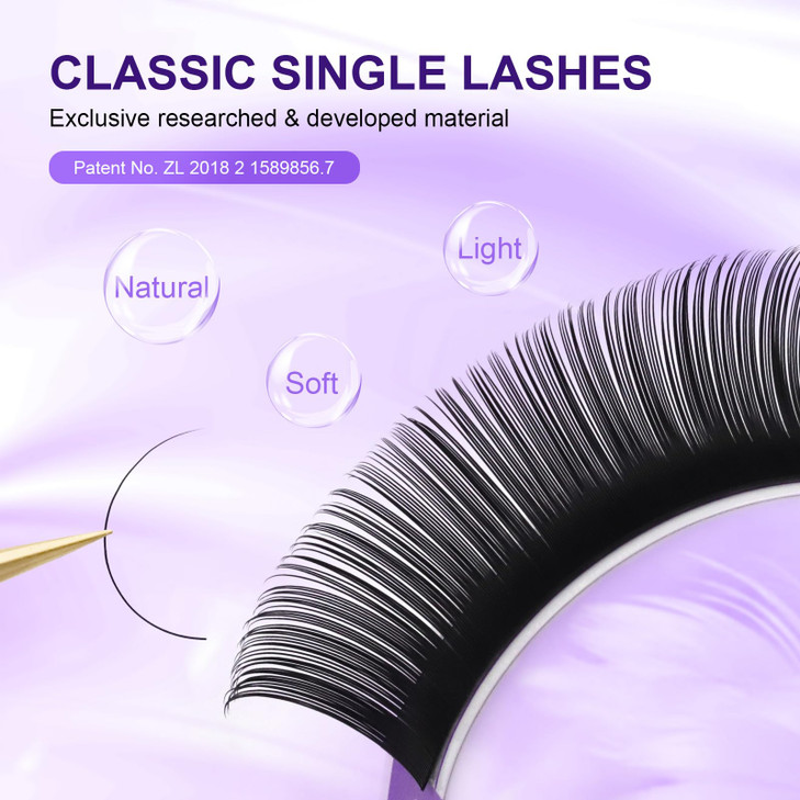 NAGARAKU Eyelash Extensions Individual Lashes 005mm D curl 13mm Classic Matte Black Soft Natural Professional 16 rows Be