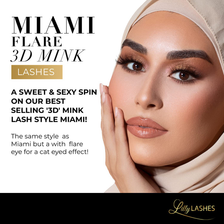 Lilly Lashes Miami Flare 3D Mink Lashes Mink Eyelashes The Original Lilly Lash For Wispy Natural Look Reusable Eyelashes