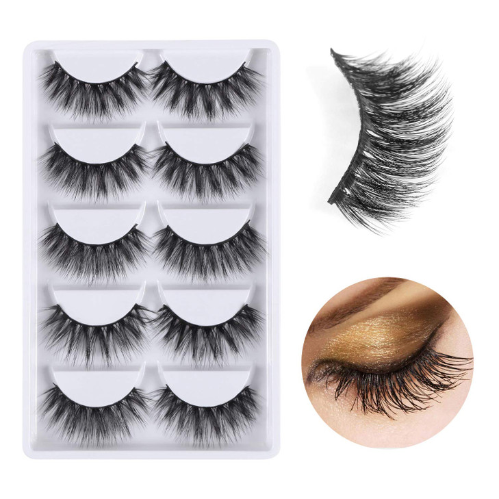 3D False Eyelashes 3D Faux Mink Fake Eyelashes Handmade Dramatic Thick Crossed Cluster False Eyelashes Black Nature Fluf