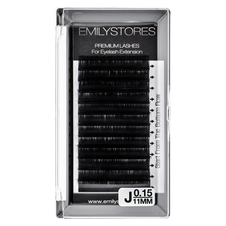 EMILYSTORES Lash Extensions 015mm Thickness J Curl 11mm Length Individual Volume Natural Eyelashes For Eyelash Extension