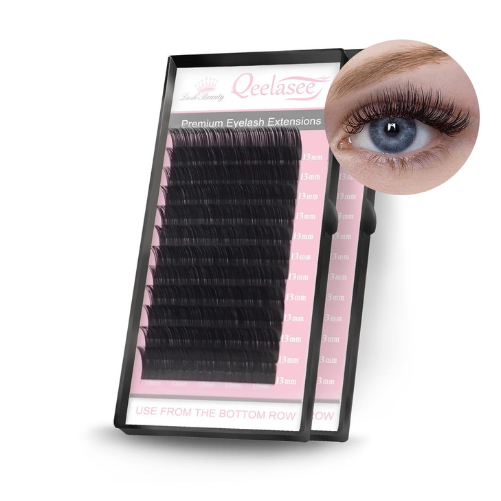Qeelasee Eyelash Extensions Fake Mink Individual Lashes 005 D Curl 11mm Volume Eyelash Extension Salon Use D 11mm
