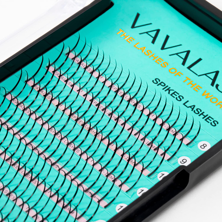 VAVALASH Premade Fan Spikes Lash Extensions Mixed Tray 815mm D Curl 007mm Matte Black Eyelash Extension Supplies Spikes