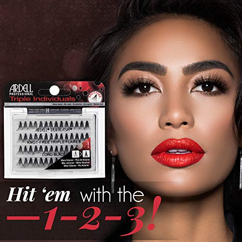Ardell Triple Individual Lashes Long Black KnotFree Eyelash Extensions Volumizing DIY Lash Clusters for Fuller Lash Enha