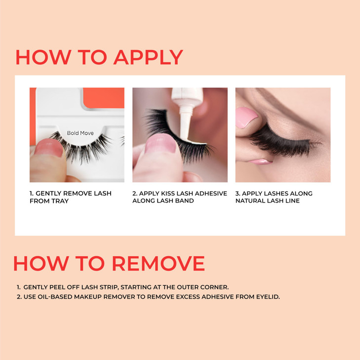 KISS My Lash But Bolder False Eyelashes Big Personality 14mm Includes 1 Pair Easy to Apply Reusable Lash Clusters