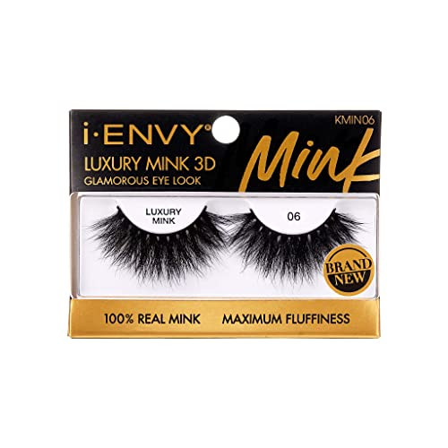 iENVY Luxury Mink Collection 100 Real Mink 1 Pack 6 iENVY False Lashes Luxury Mink Collection Eyelashes 100 Real Mink Gl