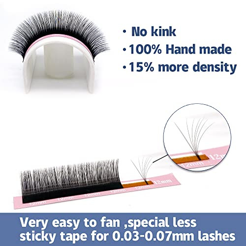 Qeelasee 007 Thickness D Curl 9mm Volume Mink Eyelash Extensions Silk Individual Lash Extensions Semipermanent Pure Kore