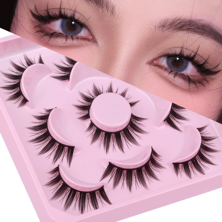 Cosplay Eyelashes Doll Anime Lashes Mink Japanese Spiky Manga Natural False Eyelashes Wispy Long Thick Ruffle Fake Eye L