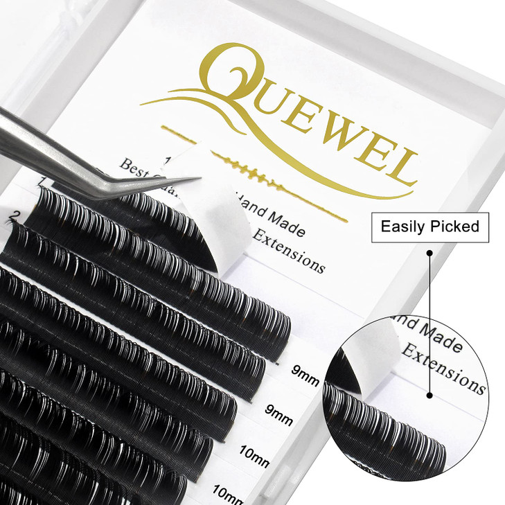 QUEWEL Eyelash Extension Supplies 007 C Curl Mix814mm Classic Individual Lash ExtensionsOptinal 003005007010015020 CD Si