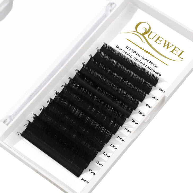QUEWEL Eyelash Extension Supplies 020 D Curl Mix814mm Classic Individual Lash ExtensionsOptinal 003005007010015020 CD Si