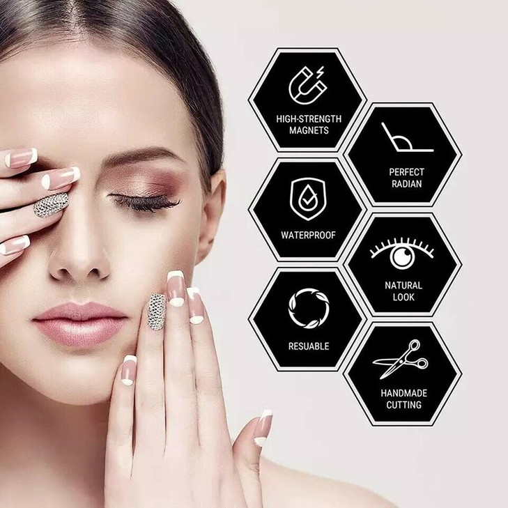 FEITA Upgraded Magnetic Eyelashes Kit with Eyeliner 10 Pairs Magnetic False Lashes Natural Look with Applicator 2 Tubes