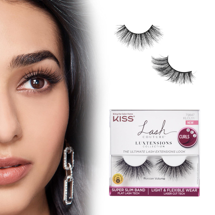 KISS Lash Couture False Eyelashes Little Black Dress 10 mm Includes 1 Pair Of Lash Contact Lens Friendly Easy to Apply R