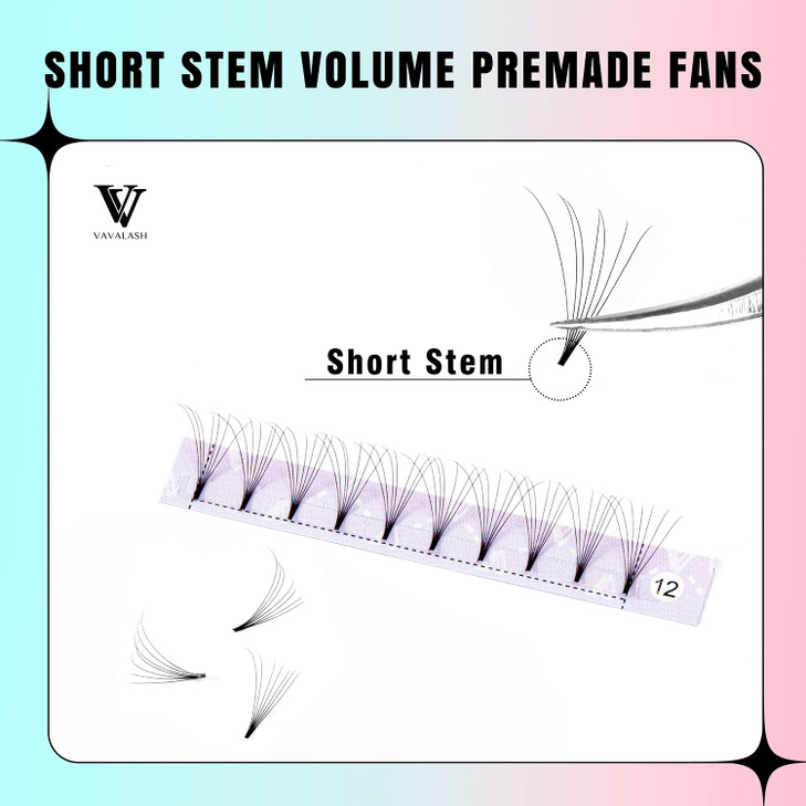 Eyelash Extensions 3D 4D 5D 6D 7D 10D Thickness 00500701 CD Curl Eyelashes Short Stem heat bonded Premade Fans Russian V