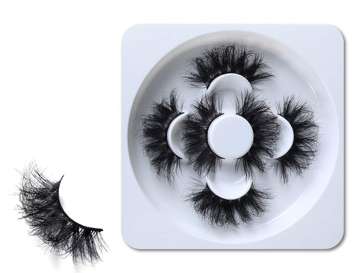 HICOCU 25mm Lashes Mink 3 Pairs False Eyelashes Dramatic Look lashes 25mm Set Pack 3D Lashes Long Volume Mink EyelashesW