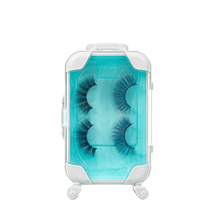 YiQiYi Fake Eyelash Organizer Case Eyelash Extension Mini Suitcase Lashes Organizer Packing Makeup Container Luaage Box