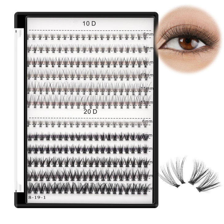10D 20D Mixed 007mm 010 mm Mixed 812mm1014mm1216mm1418mm1620mm and Under Eyelashes Mixed C Curl Natural False Eyelash Ex