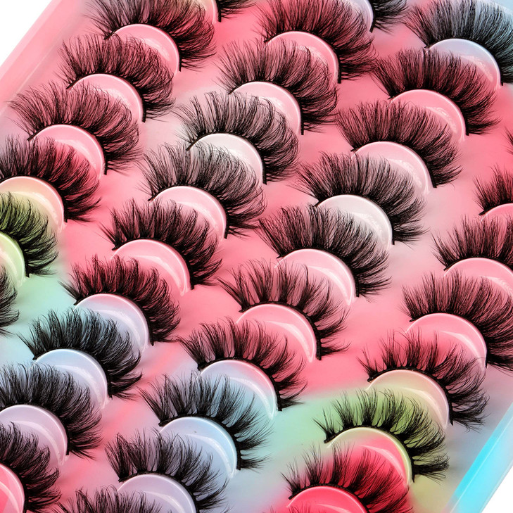 Half Lashes Natural Look Fluffy False Eyelashes Wispy 4 Styles Cat Eye Lashes 3D Natural Volume Accent Lashes 20 Pairs P