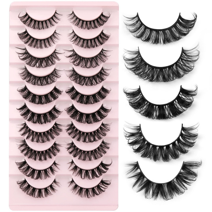 Eyelashes Russian Volume Strip Lashes 5 Styles Mixed Natural Wispy D Curly Mink False Eyelashes Look Like Extensions 10