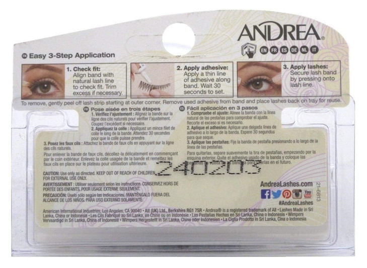 Andrea Lashes Strip Style 45 Black 6 Pack