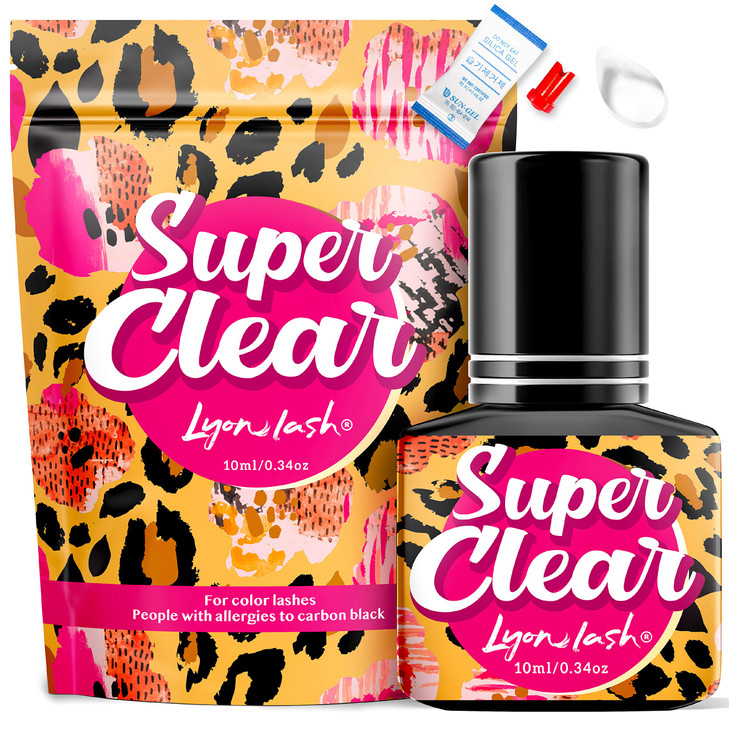 Lyon Lash Super Clear Eyelash Extension Glue 10ml 12 Sec Drying Time 68 Weeks Retention Maximum Bonding Transparent Adhe