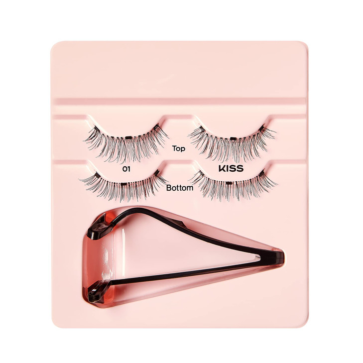 KISS Magnetic Lash 01 Synthetic False Eyelashes with Magnets Under and Over Your Upper Lashes No Glue Needed Lightweight