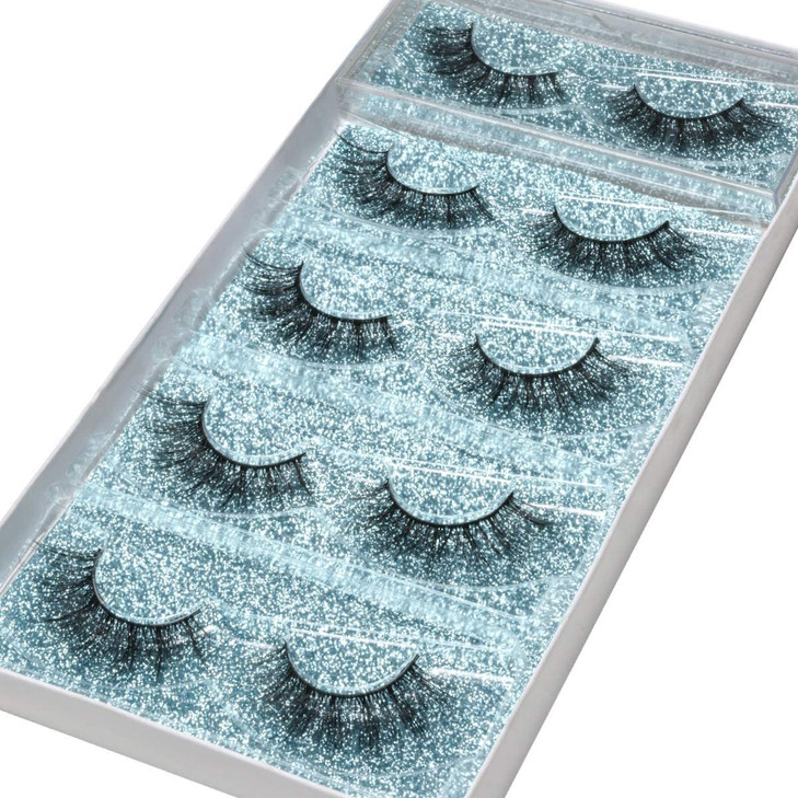 DYSILK Lashes False Eyelashes Eye Lashes Mink Lashes 5 Pairs 6D Lashes Pack Fluffy Lashes Fake Eye Lashes Natural Look W