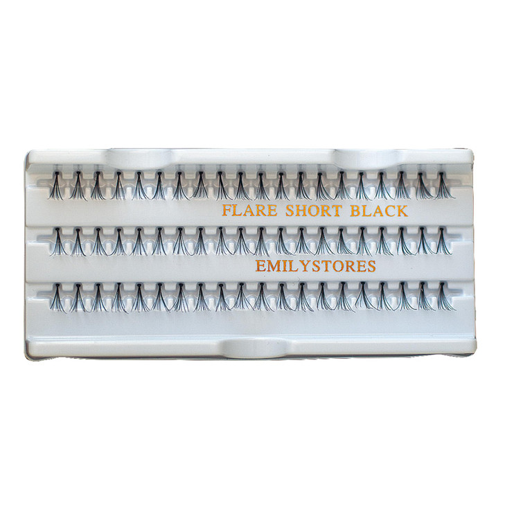 EMILYSTORES 12 Packs Eyelashes Natural Individual Lashes Plant Flare Short Eyelash 10mm Black For Eye Lash Extensions La