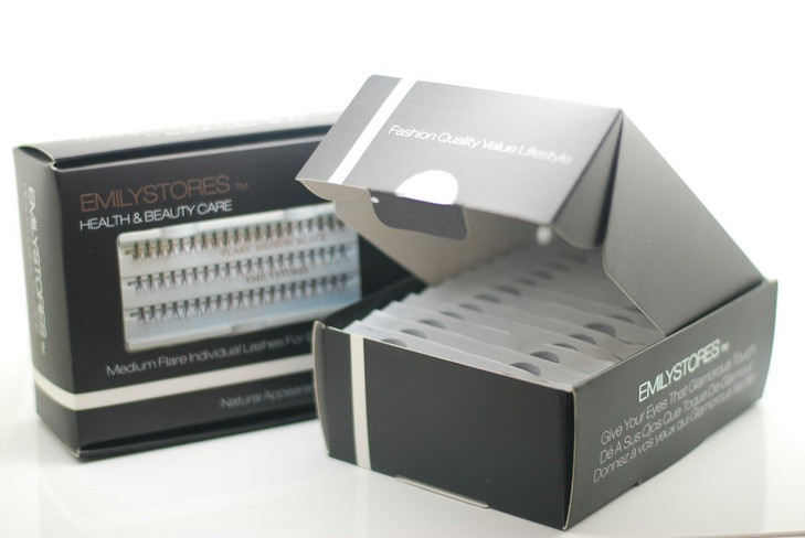 EMILYSTORES 12 Packs Eyelashes Natural Individual Lashes Plant Flare Short Eyelash 10mm Black For Eye Lash Extensions La