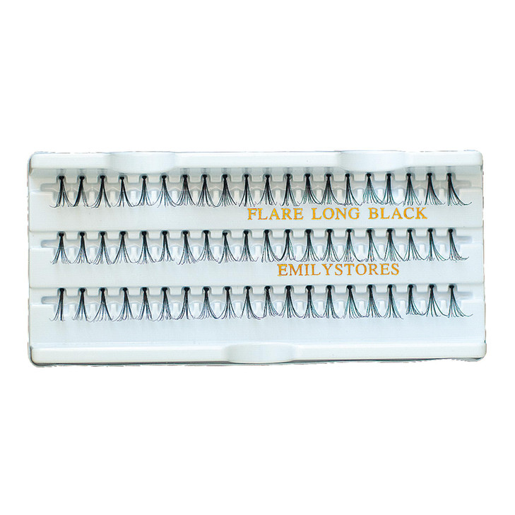 EMILYSTORES 12 Packs Eyelashes Natural Individual Lashes Plant Flare Long Eyelash 14mm Black For Eye Lash Extensions Las
