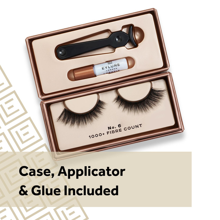 Eylure False Lashes Luxe Cashmere No 6 with Adhesive Included 1 Pair Black