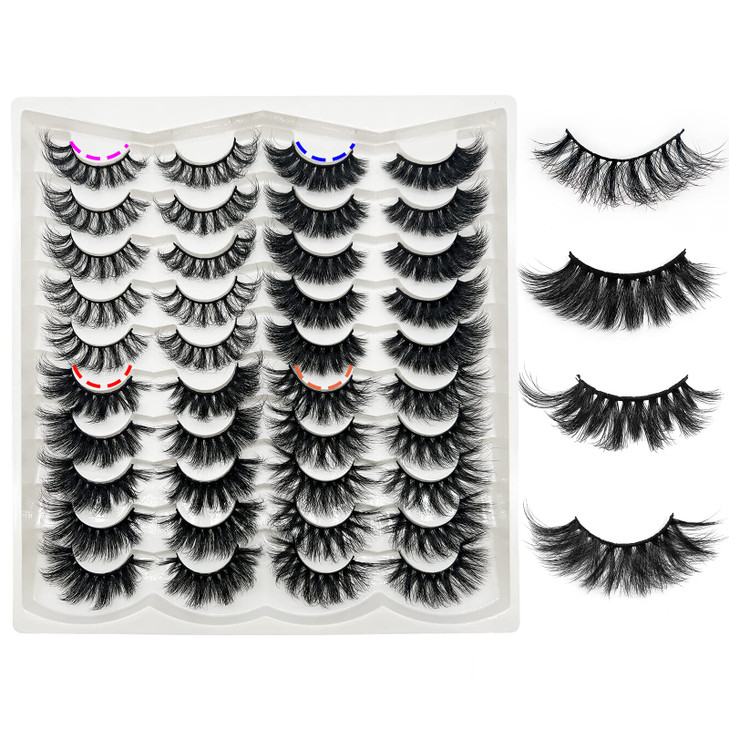 Mink Lashes Bulk False Eyelashes Natural Look Wispy Fluffy 20 MM Strip Lashes Mink Cat Eye Lashes 18MM 3D Dramatic Mink