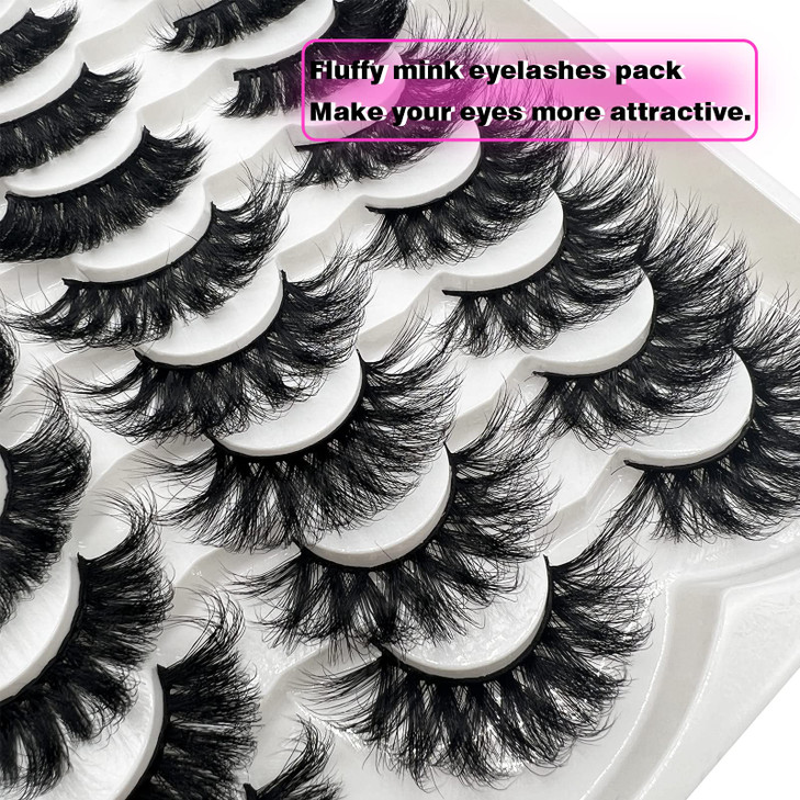 Mink Lashes Bulk False Eyelashes Natural Look Wispy Fluffy 20 MM Strip Lashes Mink Cat Eye Lashes 18MM 3D Dramatic Mink
