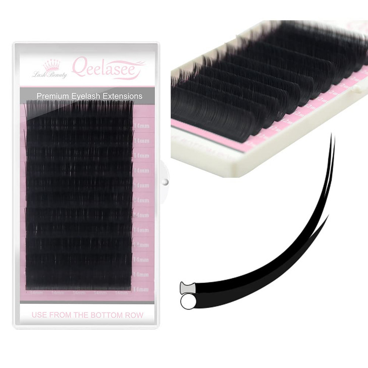 Matte Mink Flat Eyelash Extension 025 Ellipse Eyelashes False Mink Individual Eyelash Extension Professional Salon Used