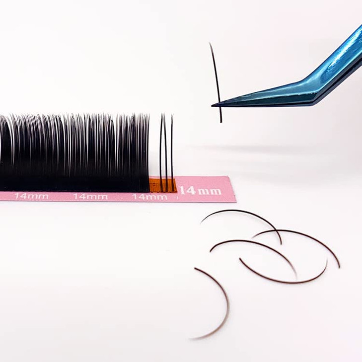 Matte Mink Flat Eyelash Extension 025 Ellipse Eyelashes False Mink Individual Eyelash Extension Professional Salon Used