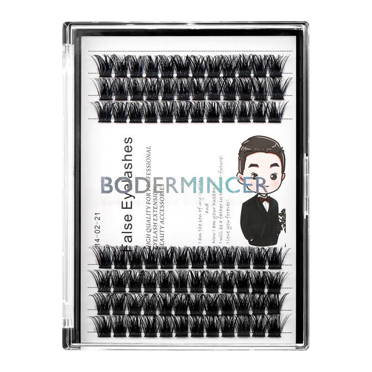 Bodermincer 84 Clusters D Curl Wide Cluster False Eyelash Volume Lashes Natural Eyelashes Set DIY Eyelash Extension 3D E