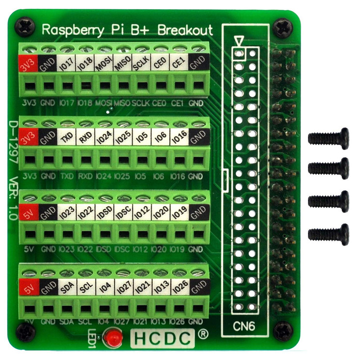 RPi GPIO Terminal Block Breakout Board HAT for Raspberry Pi