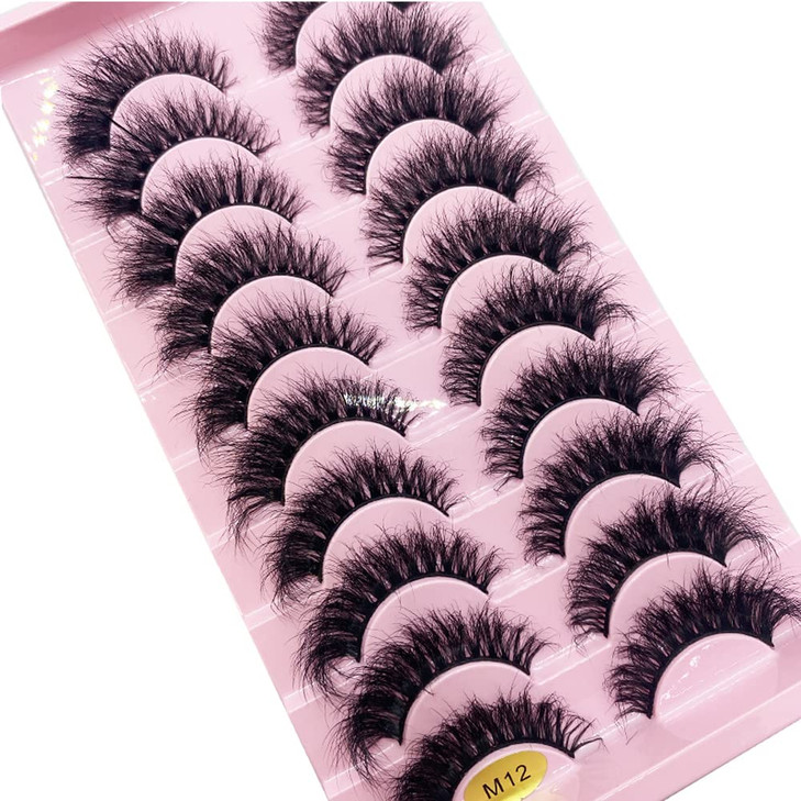 HBZGTLAD New 10 Pairs 3D Mink Lashes False Eyelashes Handmade Wispy Fluffy Long Lashes Natural Eye Makeup Tools Eye Lash