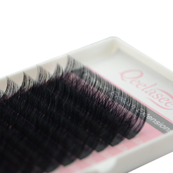Qeelasee Faux Mink Silk Eyelash Extensions 003mm D Curl 815mm Mixed Length SemiPermanent Individual Lashes Extension Pro