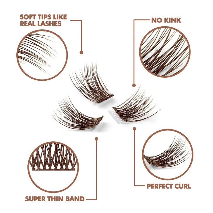 DIY Eyelash Extension 3D Effect Individual Melt Flare Lash Cluster Natural Lashes Set Home Eyelash Extension Lashes Pack